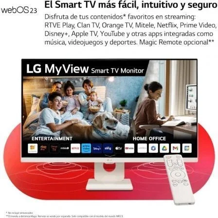 LG MyView Smart Monitor 32SR50F-W 31.5" Full HD IPS Smart TV webOS23 Home Office Blanco
